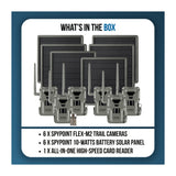 Spypoint FLEX-M2 32MP Trail Camera 6-Pack Bundle with Six Solar Panels and Card Reader (13 Items)