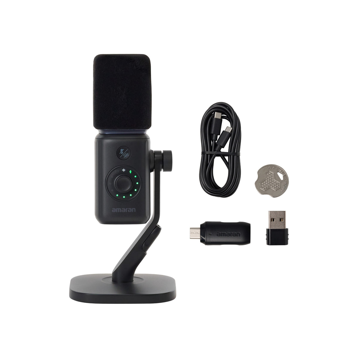 amaran Mic Wireless Microphone Desktop Stand Kit for Live Streaming, Podcasting (Charcoal)