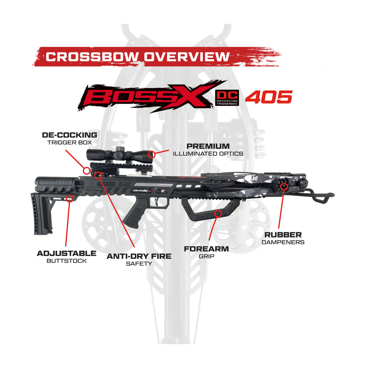 Killer Instinct BOSS-X Crossbow Package Bundle with HYPR-V Crossbow Bolts 6-Pack and Broadheads
