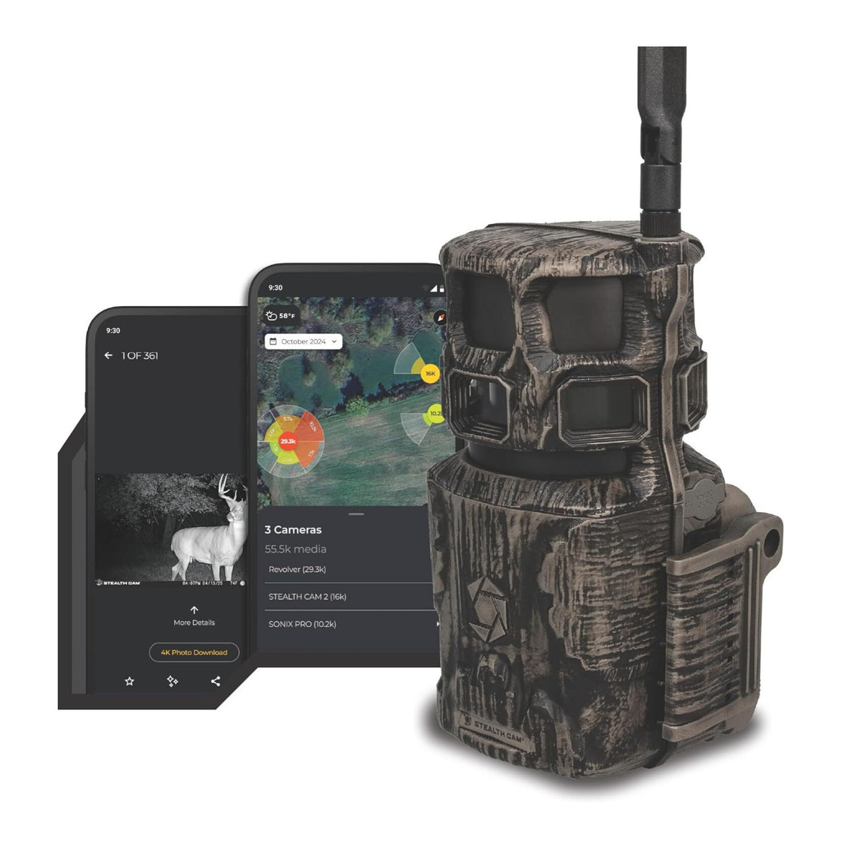 Stealth Cam Revolver Pro 3.0 360-Degree Cellular Trail Camera Bundle with Accessories