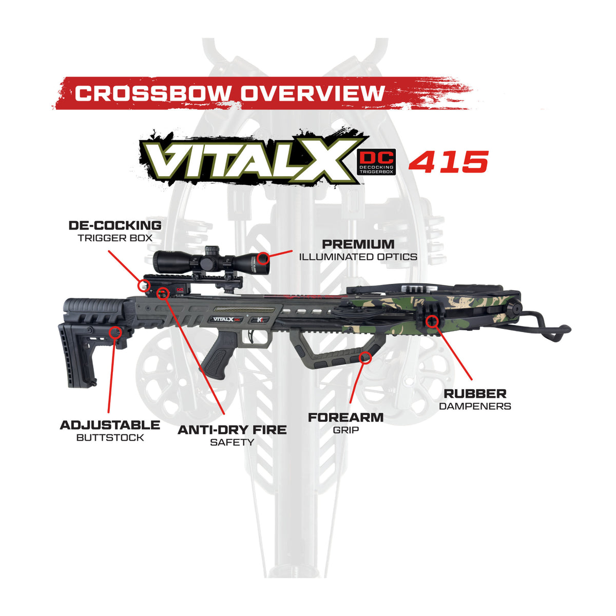 Killer Instinct Vital-X Crossbow Package Bundle with HYPR-V Crossbow Bolts 6-Pack and Broadheads