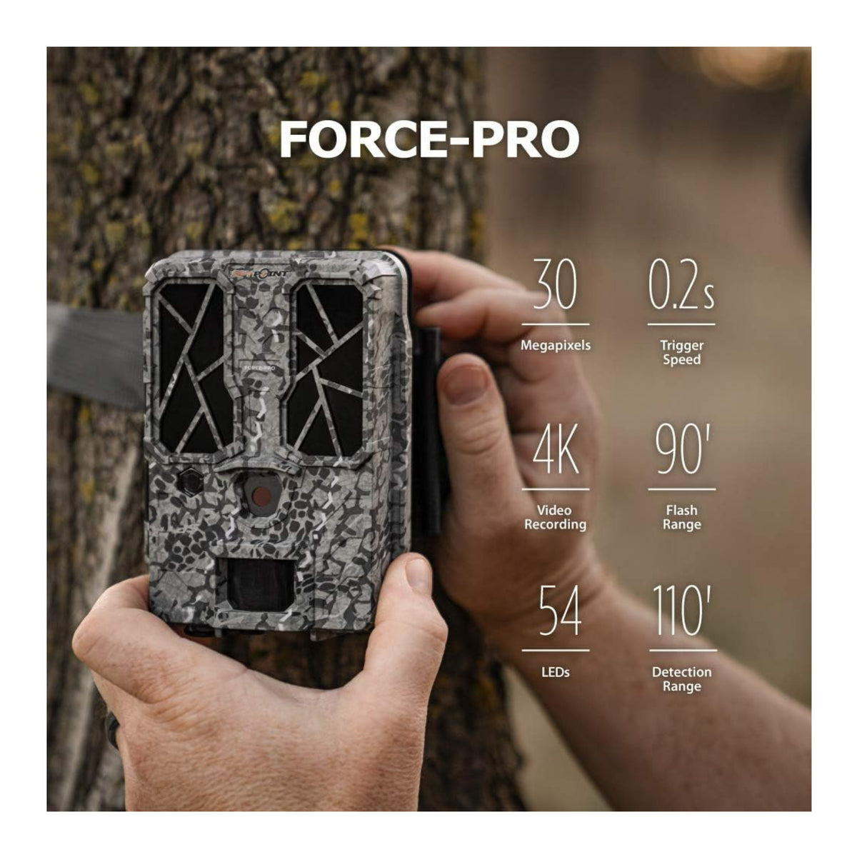 Spypoint FORCE-PRO Trail Camera (6 Pack) Bundle with Solar Panel and Card Reader