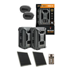 Spypoint Force-24 24MP 2K Video Trail Camera (2-Pack) Bundle with Solar Panel and Card Reader