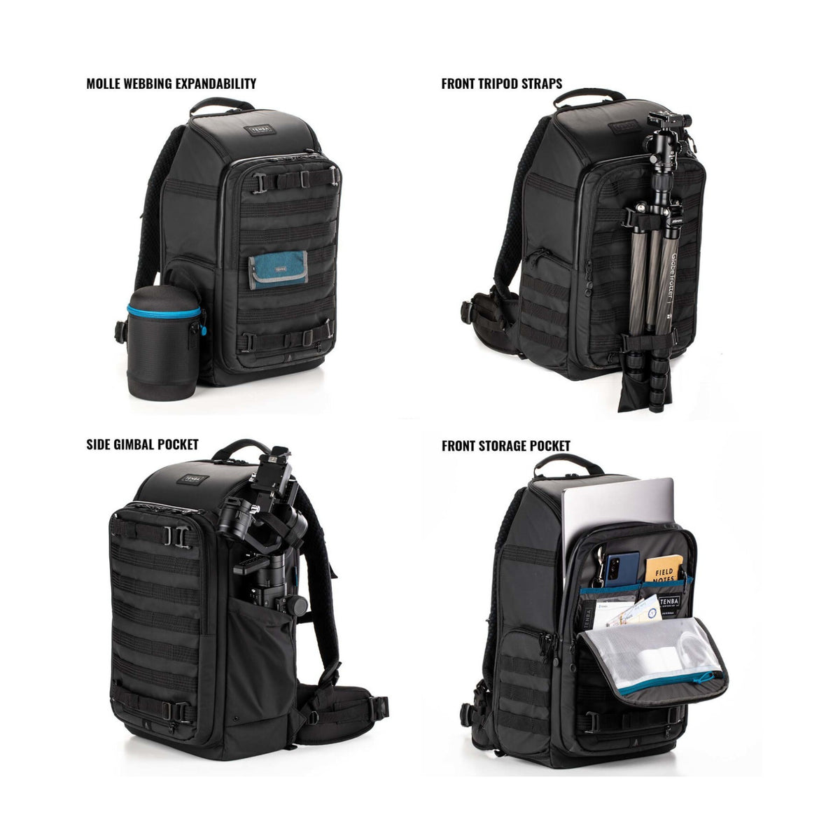 Tenba Axis V2 24L Backpack for DSLR, Mirrorless Cameras, Lenses, 16-inch Laptop, and More (Black)