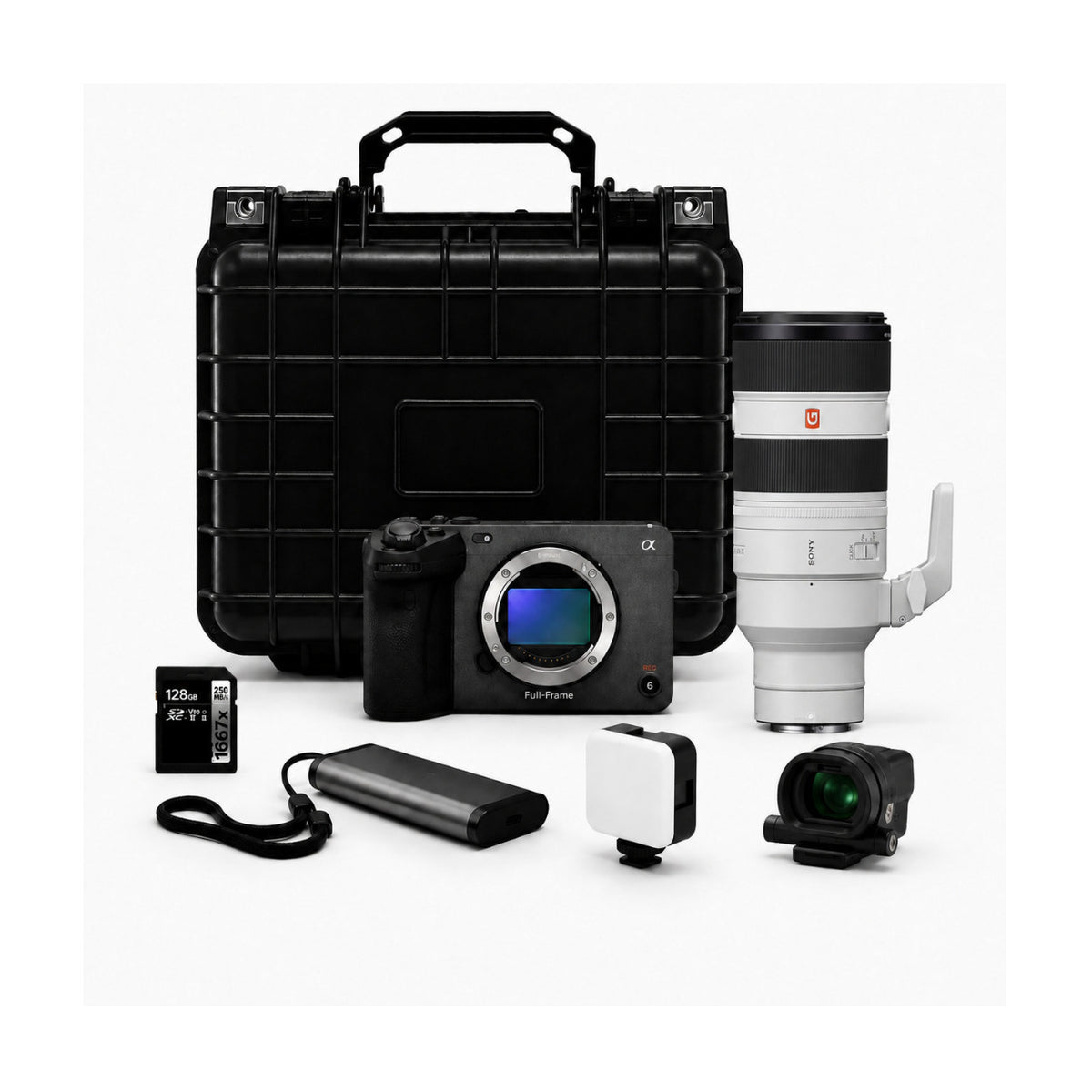 Sony FX5 Cinema Camera with 70-200mm F2.8 Zoom Lens, Detachable Viewfinder, and Accessories