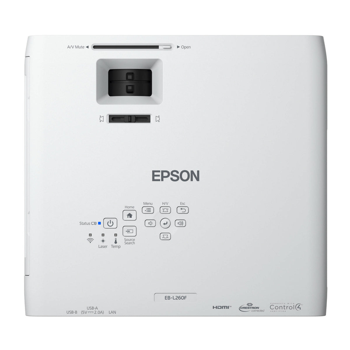 Epson PowerLite L260F 1080p 3LCD Laser Projector with Wireless and Ethernet (White)