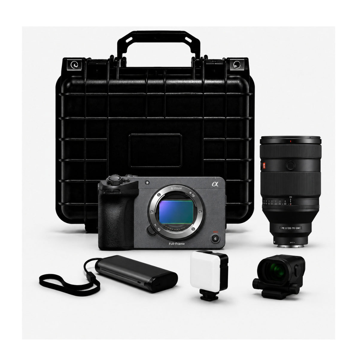 Sony FX5 Cinema Camera with 28-70mm F2 Zoom Lens, Detachable Viewfinder, and Accessories