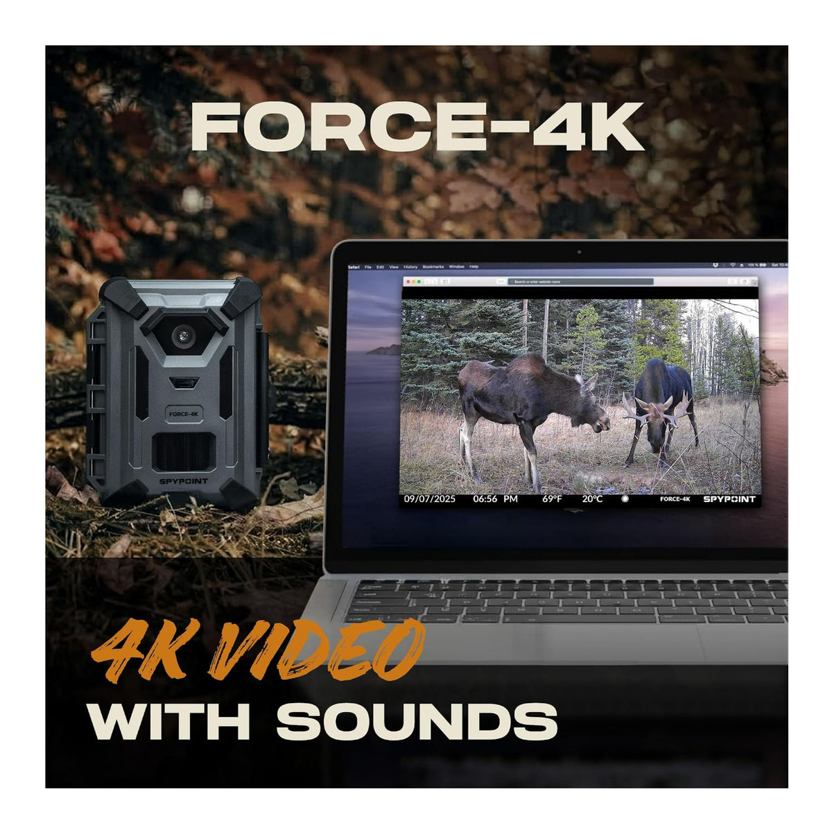 Spypoint FORCE-4K 40MP Trail Camera (2 Pack) Bundle with Solar Panel and Card Reader
