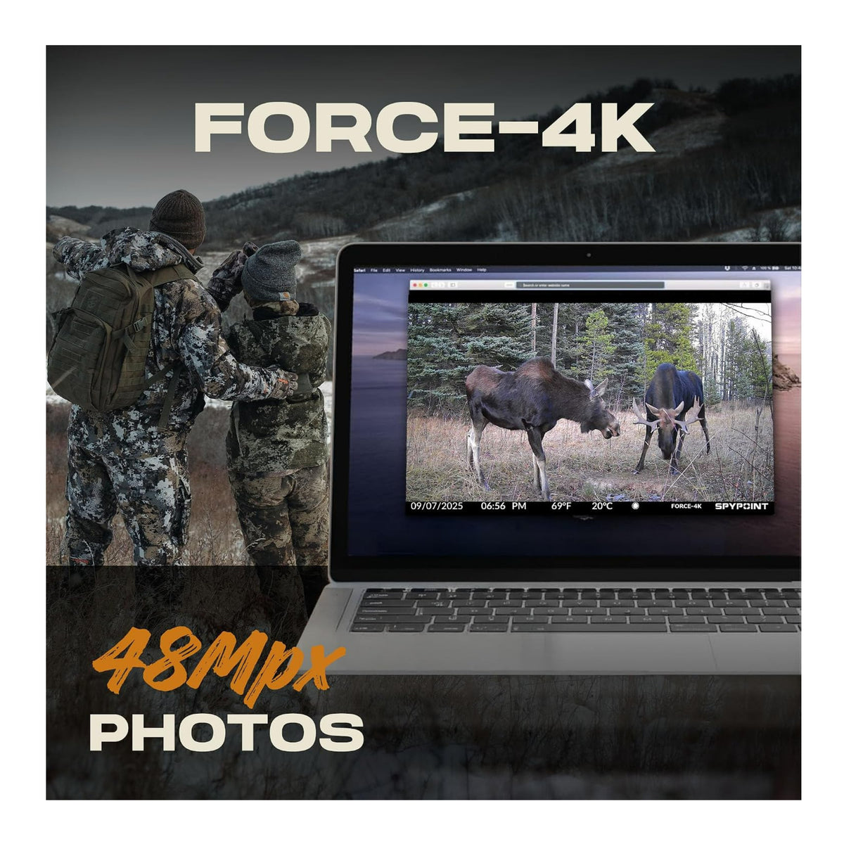 Spypoint FORCE-4K 40MP Trail Camera (10 Pack) Bundle with Solar Panel and Card Reader