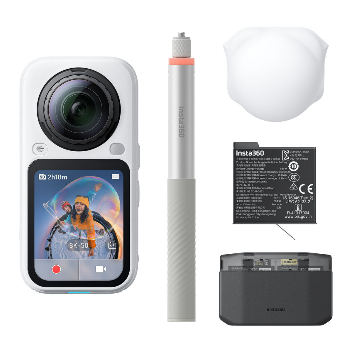 Insta360 X6 360° 8K 120MP Action Camera Essentials Bundle (Arctic White)