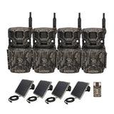 Stealth Cam Revolver Pro 3.0 360-Degree Cellular Trail Camera (4-Pack) Bundle with Accessories