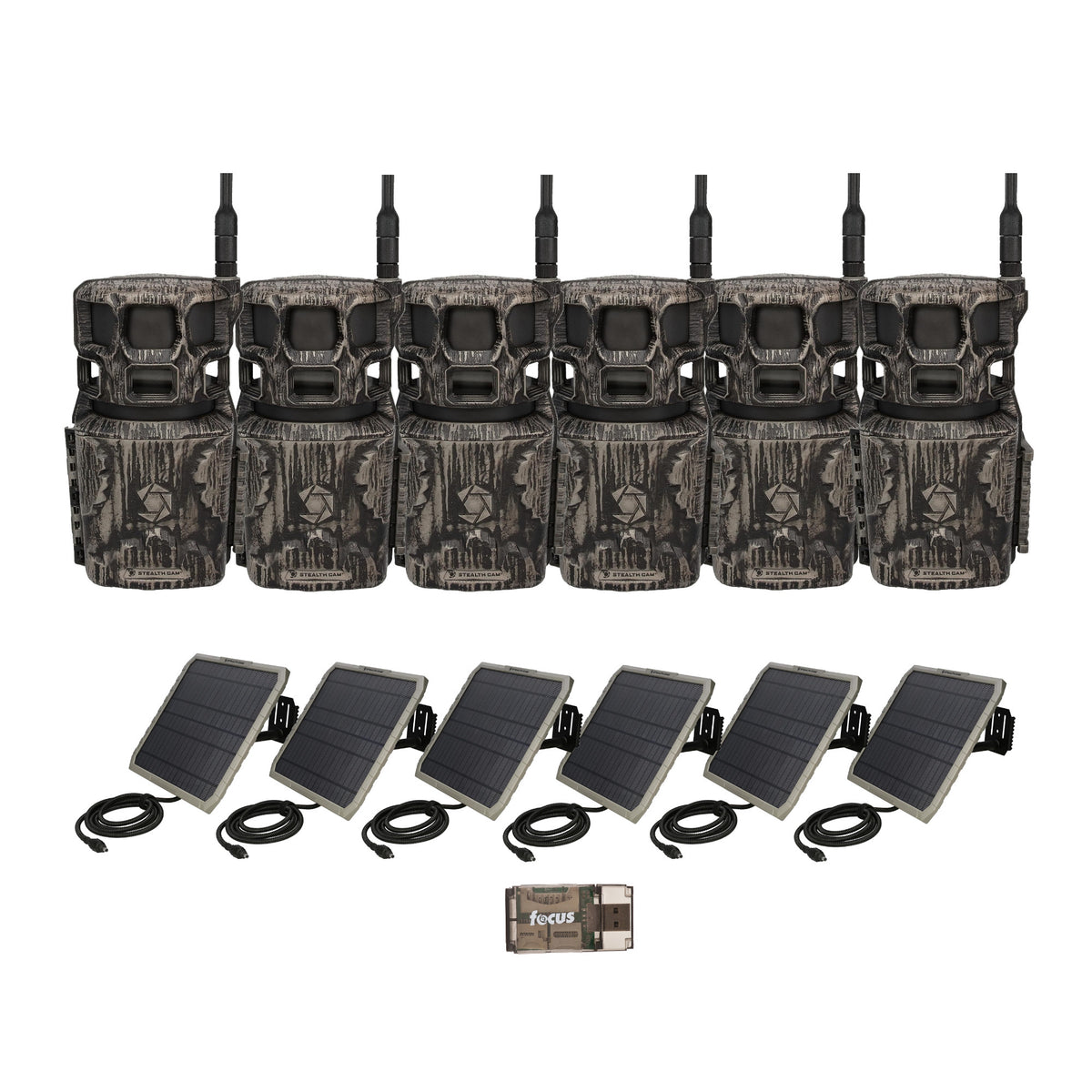 Stealth Cam Revolver Pro 3.0 360-Degree Cellular Trail Camera (6-Pack) Bundle with Accessories