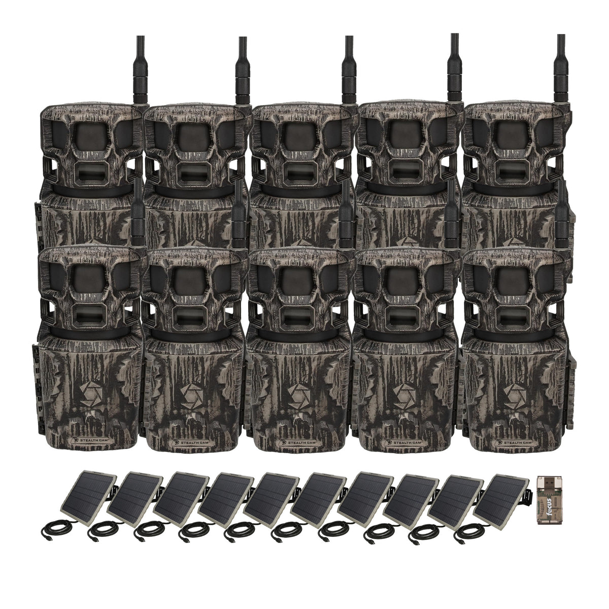 Stealth Cam Revolver Pro 3.0 360-Degree Cellular Trail Camera (10-Pack) Bundle with Accessories