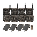 Stealth Cam Revolver Pro 3.0 360 Cellular Trail Camera (4-Pack) Bundle with Solar Pack and Reader