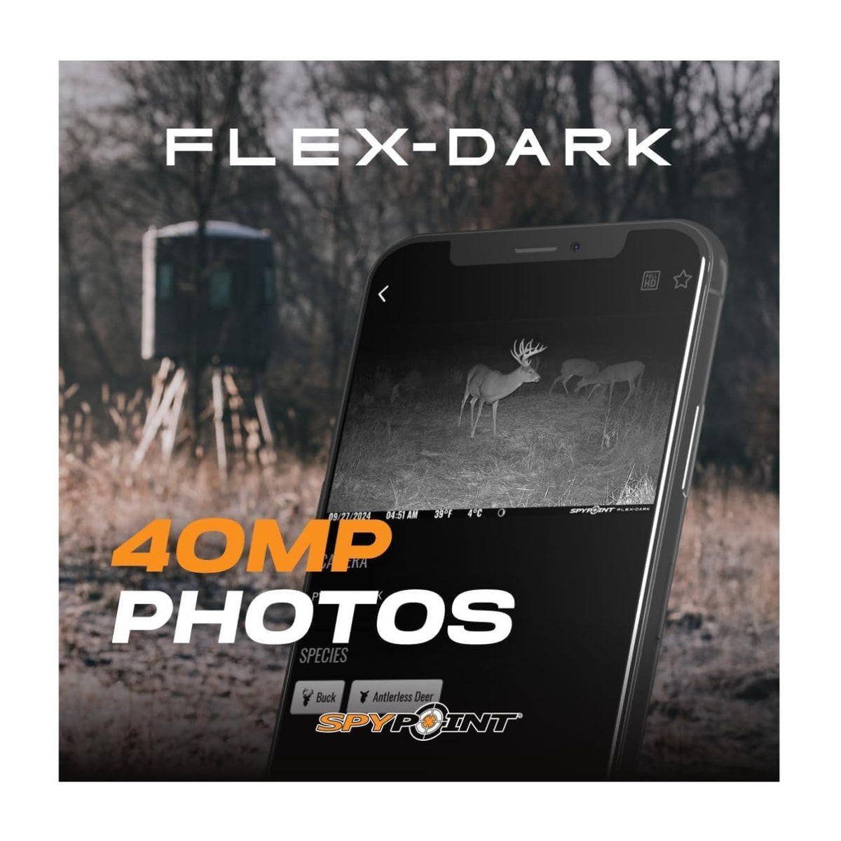Spypoint FLEX DARK 40MP Cellular Trail Camera (10-Pack) Bundle with Solar Panels and Card Reader
