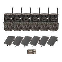 Stealth Cam Revolver Pro 3.0 360 Cellular Trail Camera (6-Pack) Bundle with Solar Pack and Reader
