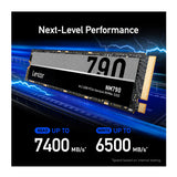 Lexar 1TB NM790 M.2 2280 PCIe Gen 4x4 NVMe Solid State Drive with Up to 7400MB/s Read Speeds