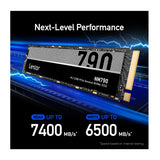 Lexar 2TB NM790 M.2 2280 PCIe Gen 4x4 NVMe Solid State Drive with Up to 7400MB/s Read Speeds