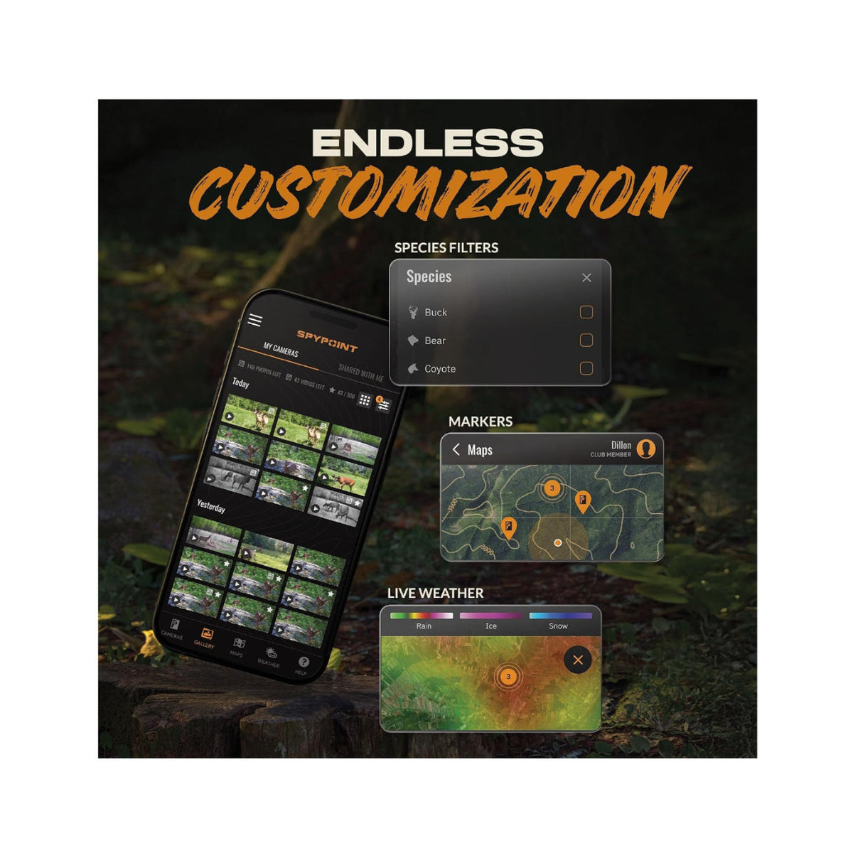 Spypoint FLEX DARK 40MP Cellular Trail Camera Bundle with Solar Panel and Card Reader