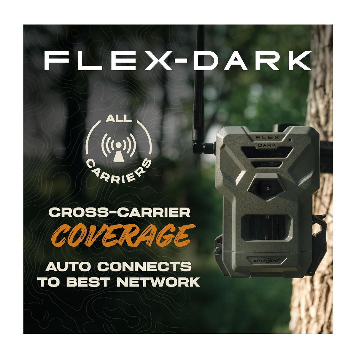 Spypoint FLEX DARK 40MP Cellular Trail Camera (4-Pack) Bundle with Solar Panels and Card Reader