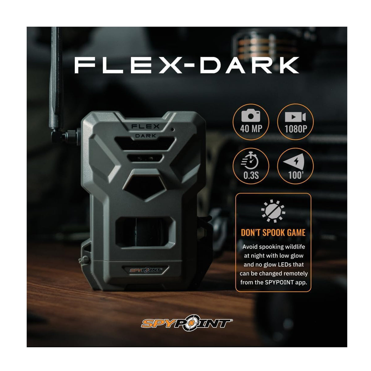 Spypoint FLEX DARK 40MP Cellular Trail Camera (6-Pack) Bundle with Solar Panels and Card Reader