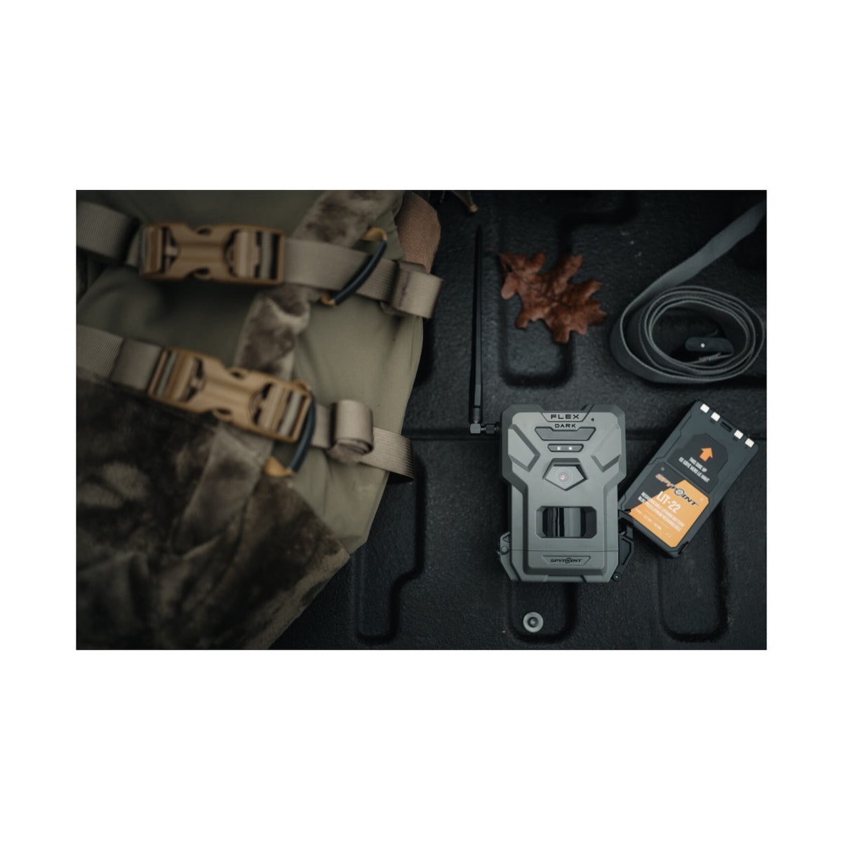 Spypoint FLEX DARK 40MP Cellular Gray Trail Camera (4-Pack) Bundle with Solar Panels and Card Reader