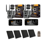Spypoint FLEX DARK 40MP Cellular Gray Trail Camera (4-Pack) Bundle with Solar Panels and Card Reader