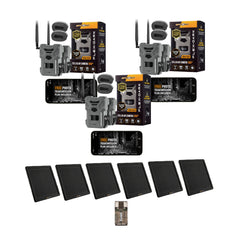 Spypoint FLEX DARK 40MP Cellular Gray Trail Camera (6-Pack) Bundle with Solar Panels and Card Reader