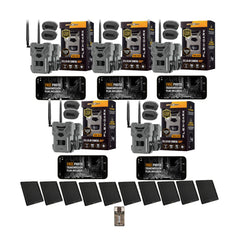 Spypoint FLEX DARK 40MP Cellular Gray Trail Camera (10-Pack) Bundle with Solar Panels & Card Reader