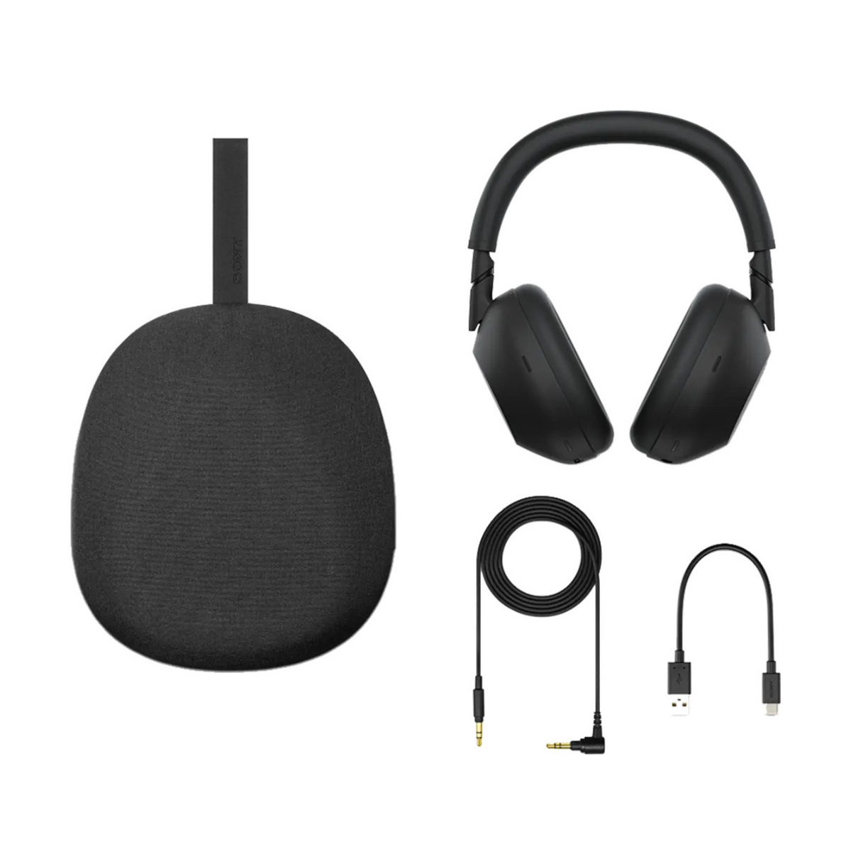 Sony WH-1000XM6 Black Wireless Noise-Canceling Headphones Bundle with Truly Wireless Black Earbuds