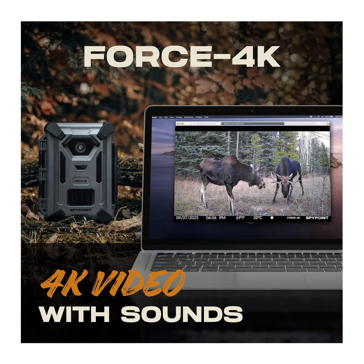Spypoint FORCE-4K 40MP Trail Camera with SPLB-10 Compact Solar Panel Bundle