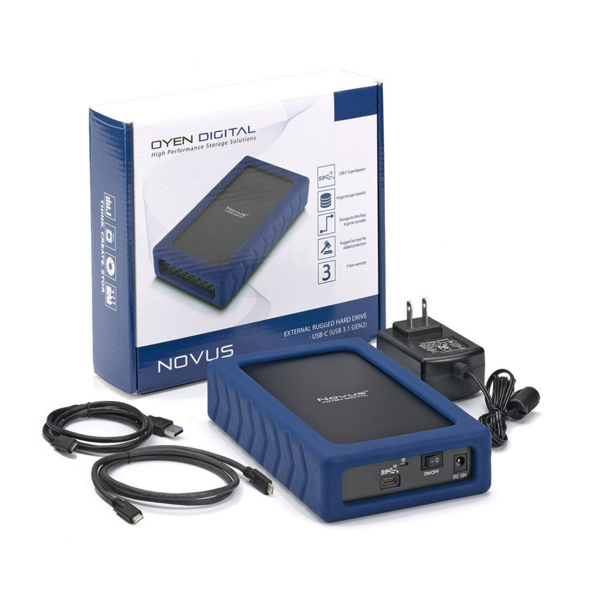Oyen Digital Novus 30TB External USB-C Rugged Desktop Hard Drive