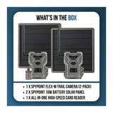 Spypoint Flex-M Trail Camera 2-Pack with Solar Panels and Card Reader (5 Items)