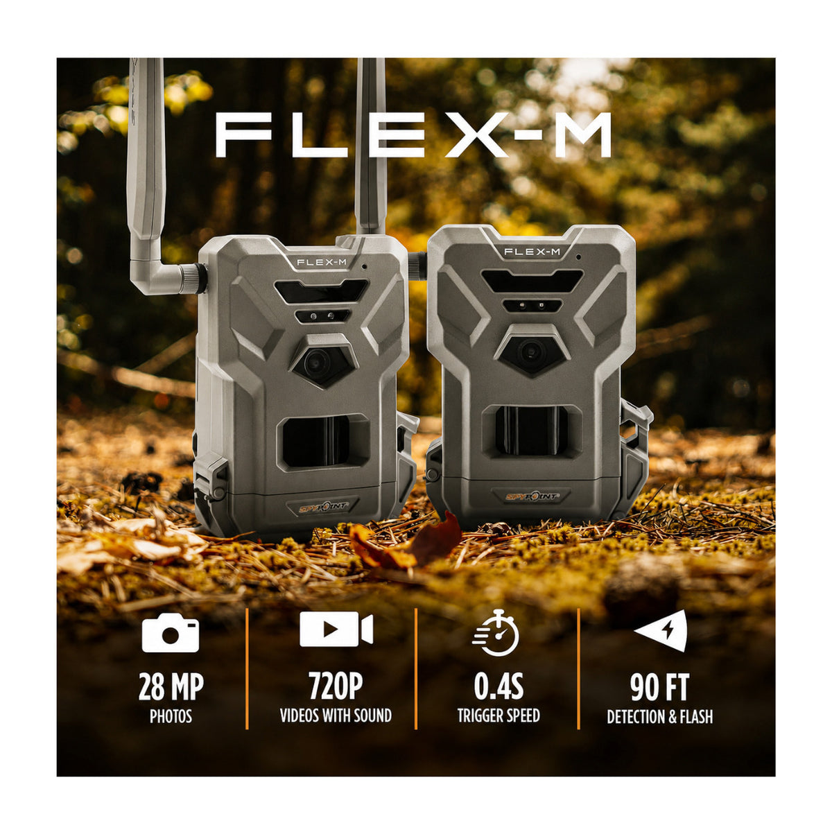 Spypoint Flex-M Trail Camera 6-Pack with Solar Panels and Card Reader (13 Items)