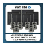Spypoint Flex-M Trail Camera 6-Pack with Solar Panels and Card Reader (13 Items)