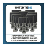 Spypoint Flex-M Trail Camera 10-Pack with Solar Panels and Reader (21 Items)
