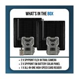 Spypoint Flex-M Trail Camera 2-Pack with 5W Solar Panels and Reader (5 Items)