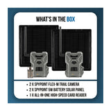 Spypoint Flex-M Trail Camera 2-Pack with 5W Solar Panels and Reader (5 Items)