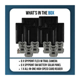 Spypoint Flex-M Trail Camera 6-Pack with 5W Solar Panels and Reader (13 Items)