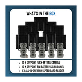 Spypoint Flex-M Trail Camera 10-Pack with 5W Solar Panels and Reader (21 Items)