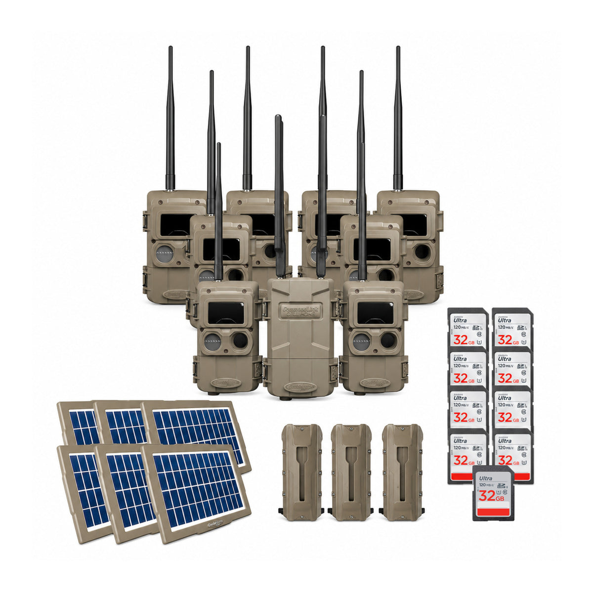 Cuddeback CuddeLink IR Camera (6 Total) with Cell Home, Power Bank and Accessories Bundle
