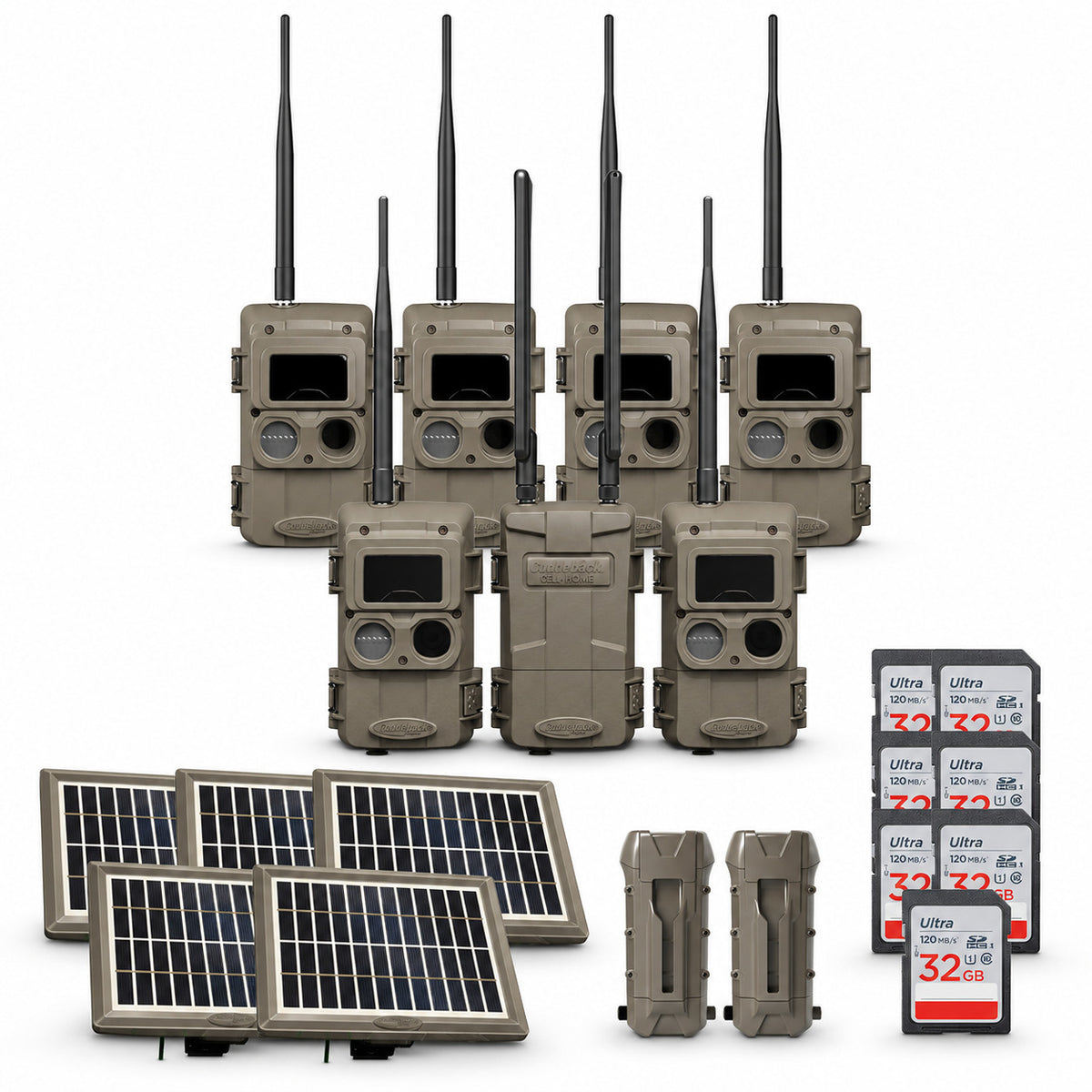 Cuddeback CuddeLink IR Camera (6 Total) with Cell Home and Accessories Bundle