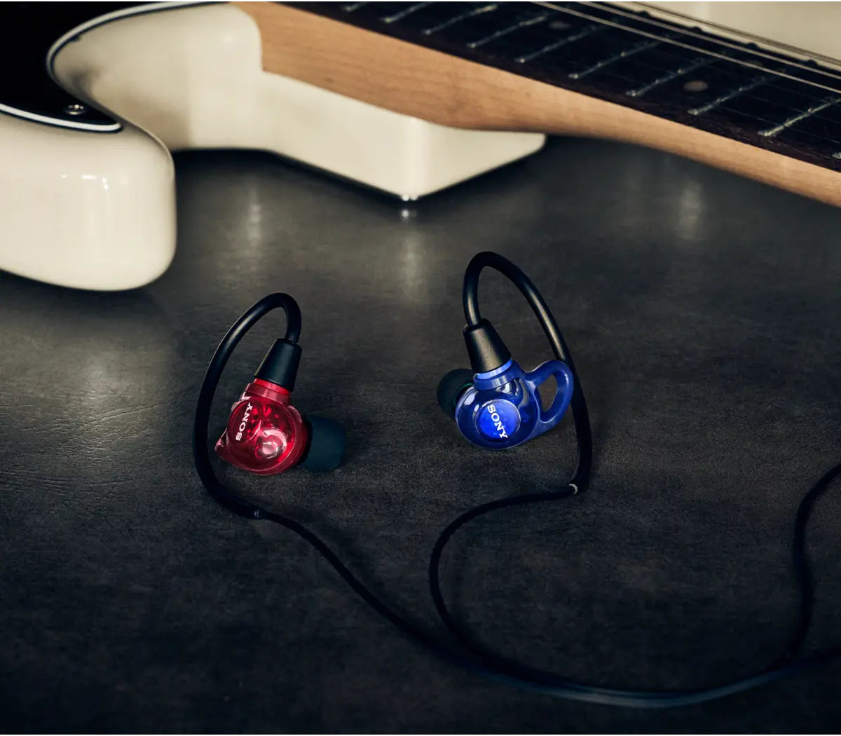 Sony IER-M500 Wired In-Ear Monitor Earphones (Red and Blue)