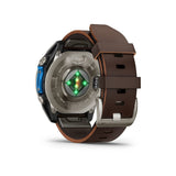 Garmin D2 Mach 2 47mm Multi-band GPS Aviator Smartwatch with Aviation Maps (Titanium / Oxford Brown)