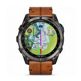Garmin D2 Mach 2 Pro 51mm Aviator GPS Smartwatch with Chesnut Leather Band (Carbon Gray Titanium)