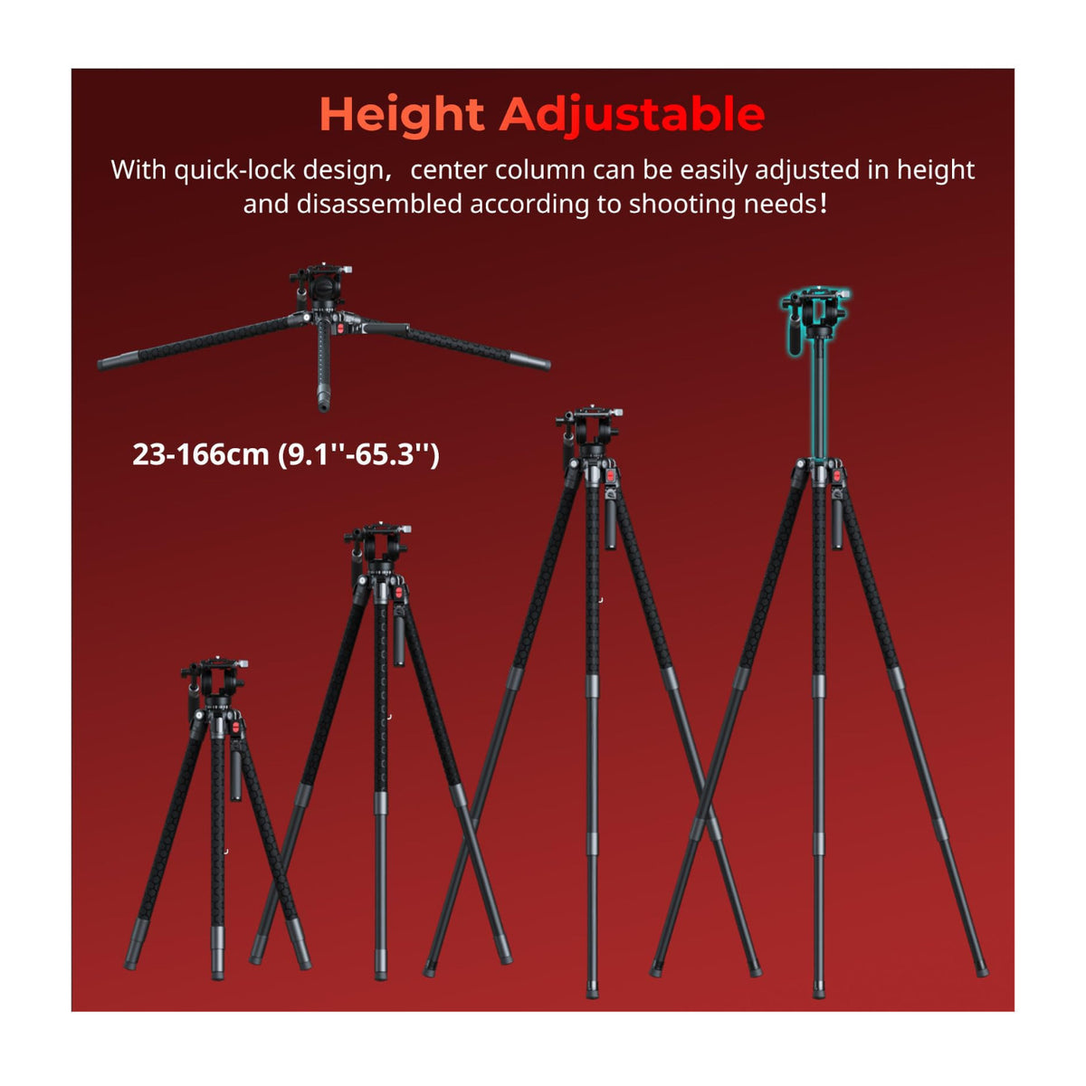 SmallRig x Potato Jet TRIBEX SE Hydraulic Aluminum Alloy Tripod with Integrated Fluid Head
