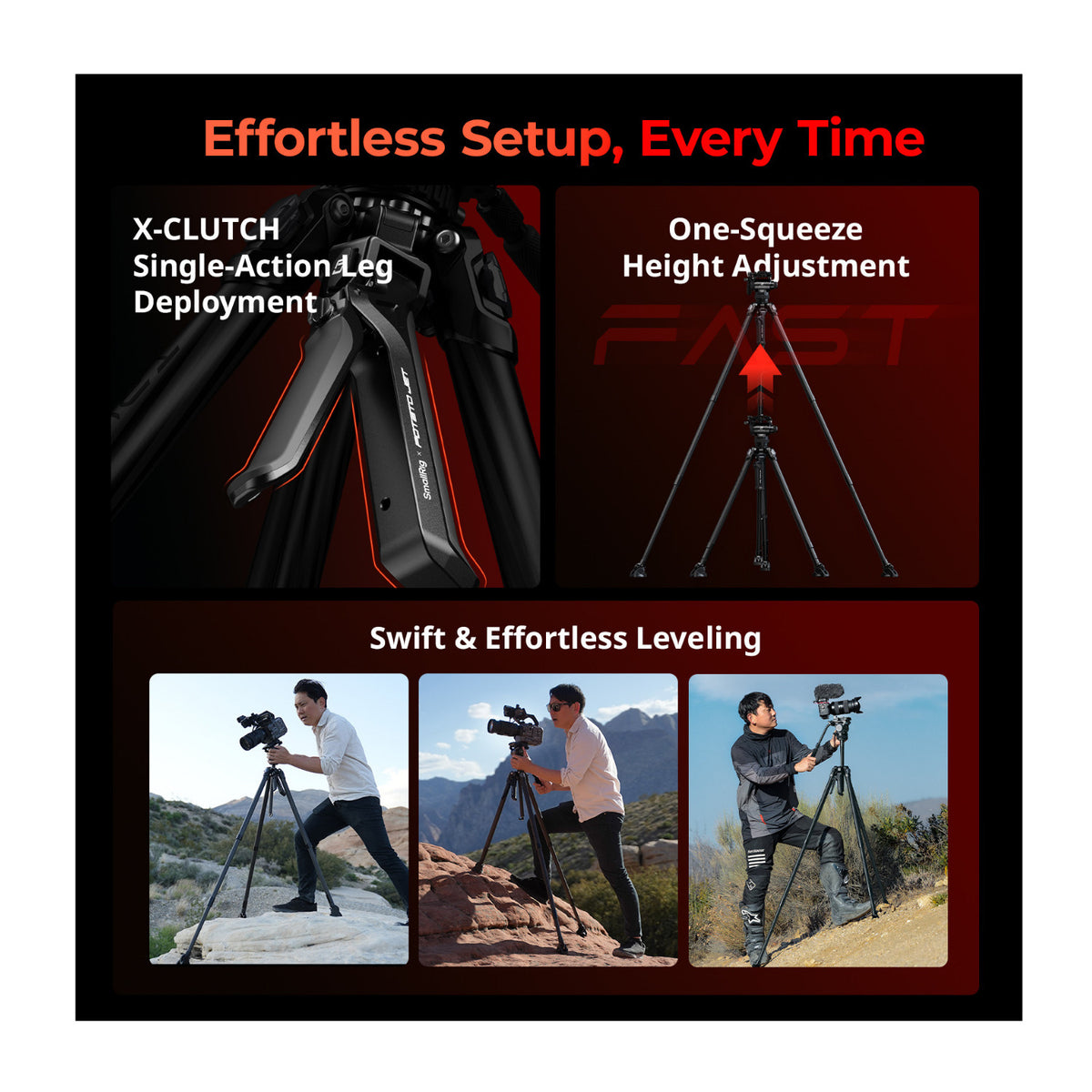 SmallRig x Potato Jet TRIBEX Carbon II Hydraulic Carbon Fiber Tripod with Integrated Fluid Head