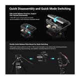 SmallRig AD-01 Heavy-Duty Aluminum Camera Tripod with Fluid Head, Double Tube Legs, and Storage Bag
