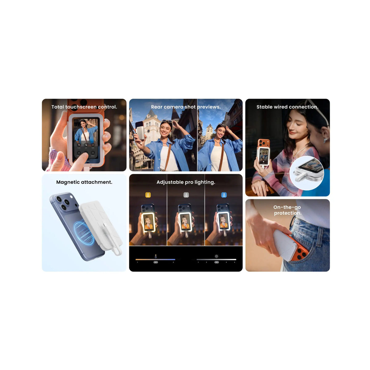 Insta360 Snap Selfie 3.5-inch Touchscreen with Integrated 56-LEDs Fill Light and 550 Nit Brightness