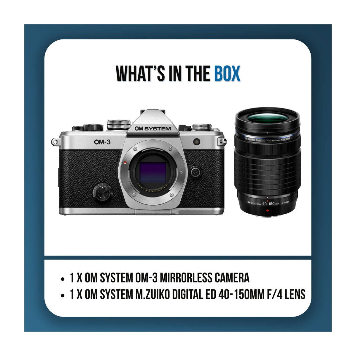 OM SYSTEM OM-3 20MP Mirrorless Camera Bundle with M.Zuiko Digital ED 40-150mm f/4 PRO Lens